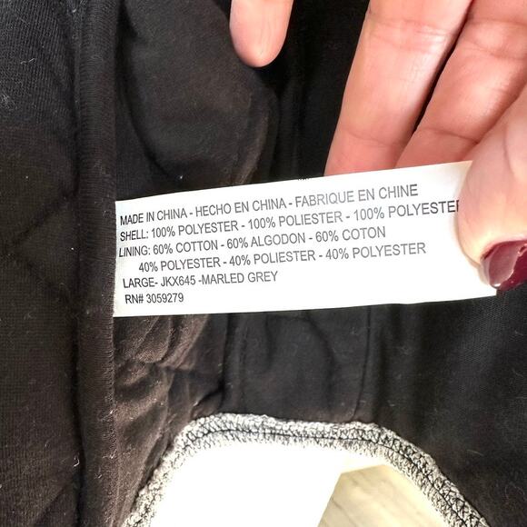 Thread & Supply Quilted Zip-Up Vest in Marled Grey, Size L, Excellent Condition - Picture 7 of 9